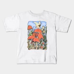 Earthy Mushroom Garden Delights Kids T-Shirt